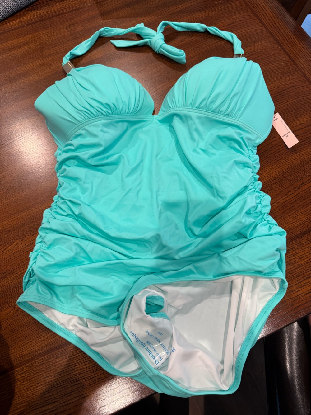Victoria Secret Aqua Ruched One-Piece Swimsuit